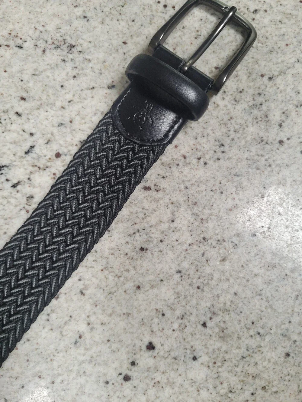 Braided Stretch Belt Black Original Penguin Large 38-40 Leather Details Like New